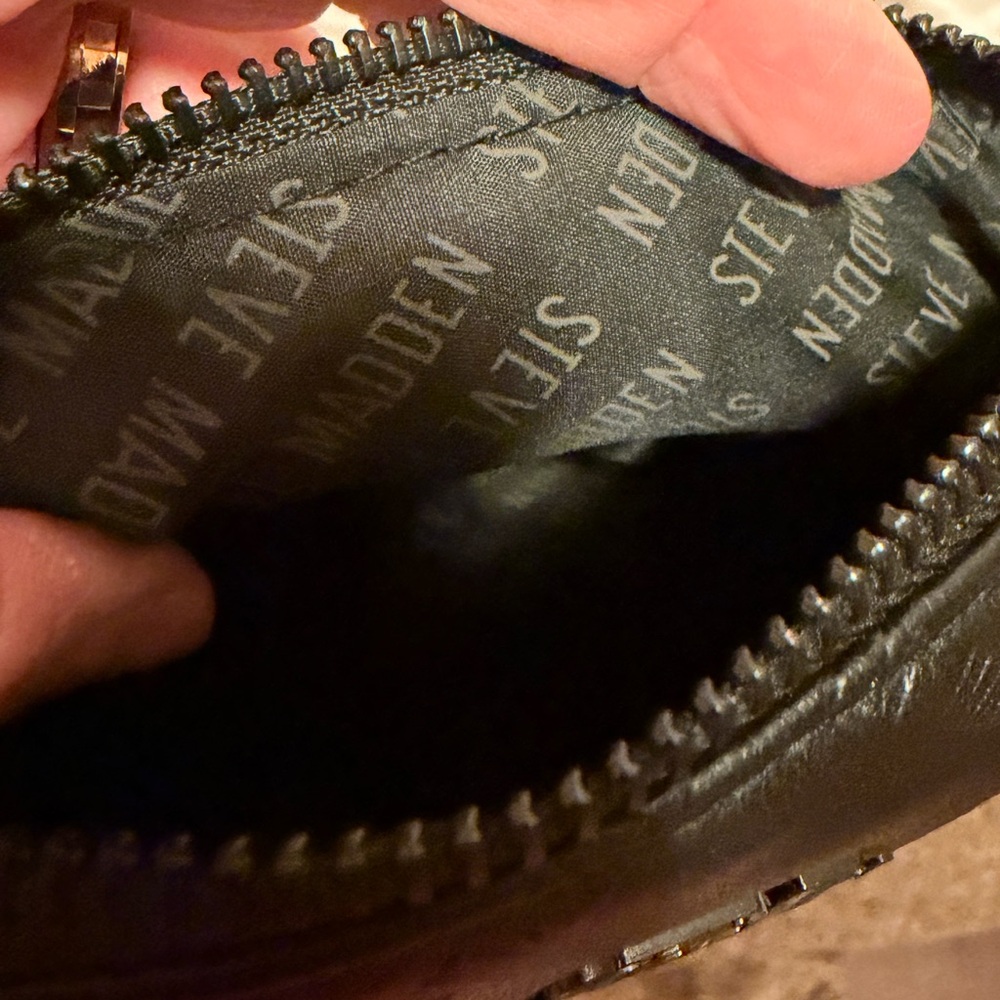 Steve Madden Black Tote Bag with Pouch - Picture 4 of 11